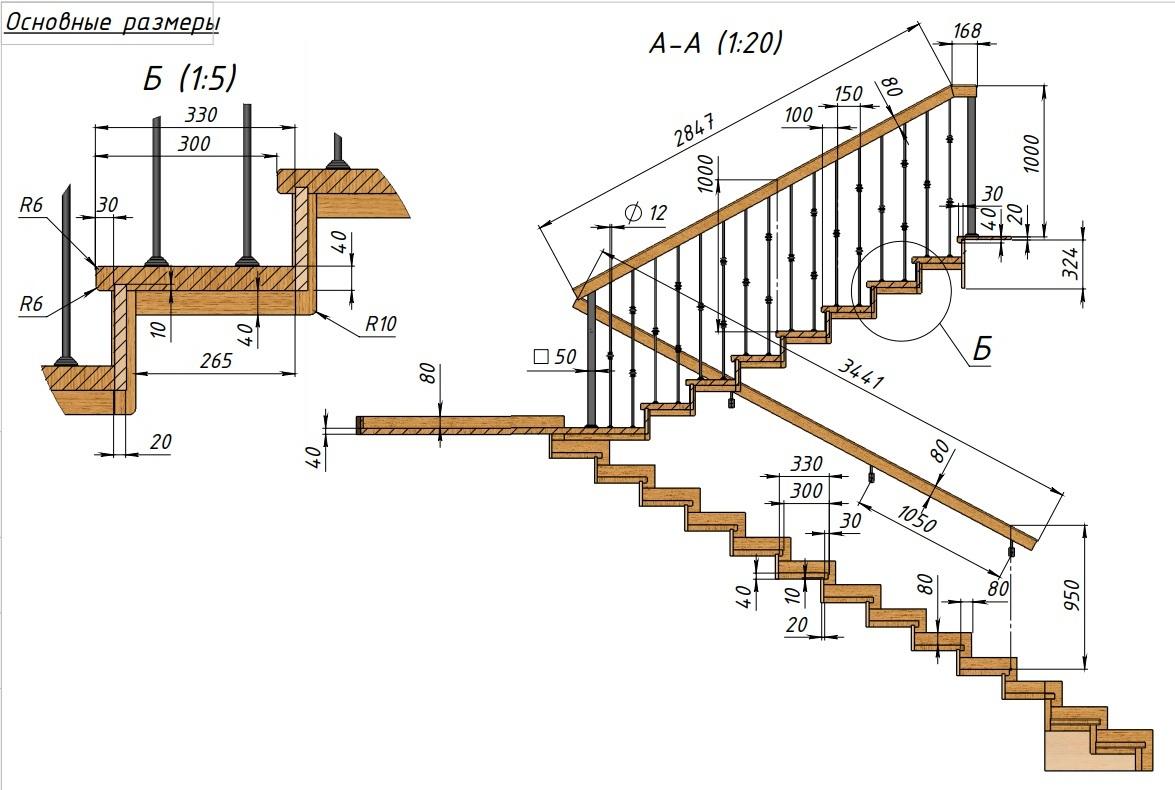Размер ступенек для лестницы